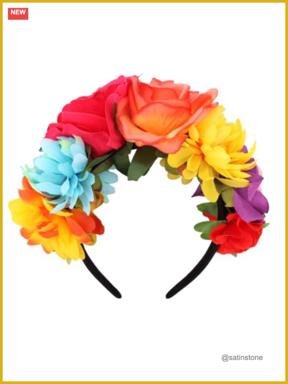 Floral Flower Crown Headband Artificial Rose Headpiece Festival Costume